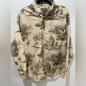 WOODS AND WATER Button Up | Deer | Hunting | XL